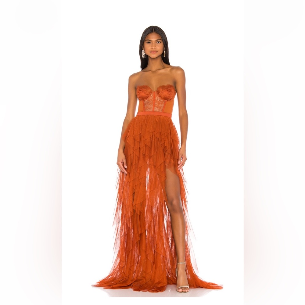 For Love and Lemons dress rust color worn once